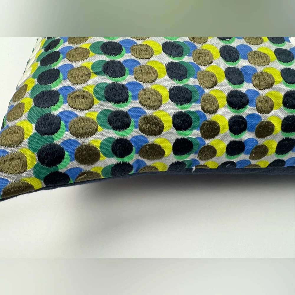 West Elm Embroidered Throw Pillow Cover 20” Geometric Multicolor